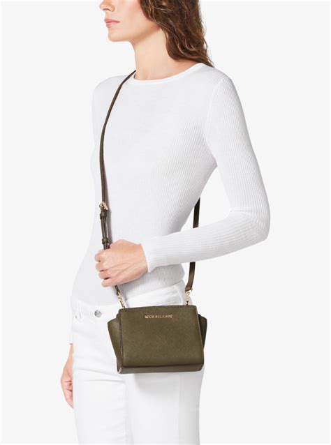 michael kors black small selma|selma mini crossbody bag.